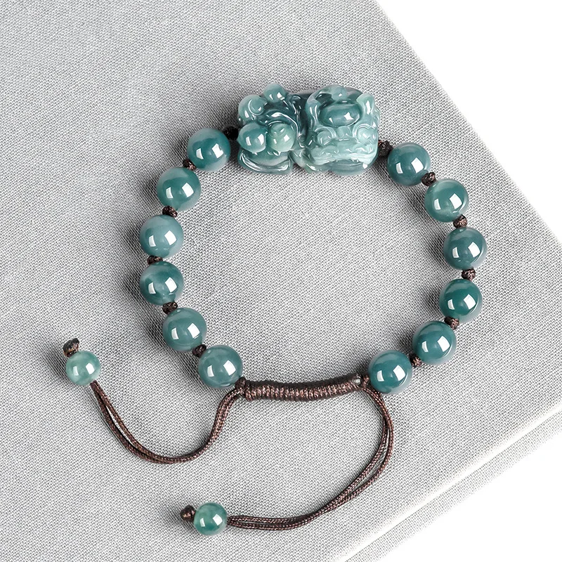 Jewelry & Watches Sp Z Oo Janów Lubelski - Burmese Jadeite Pixiu Bracelets Bangle Blue