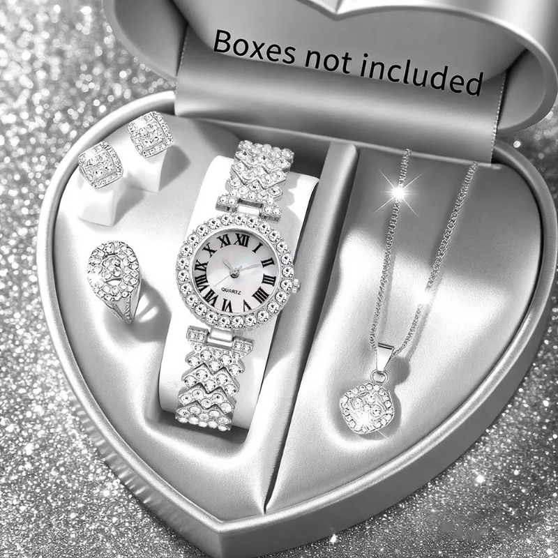 5PCS Luxury Rhinestone Women's - Jewelry Box Watches Bracelets 评论和价格