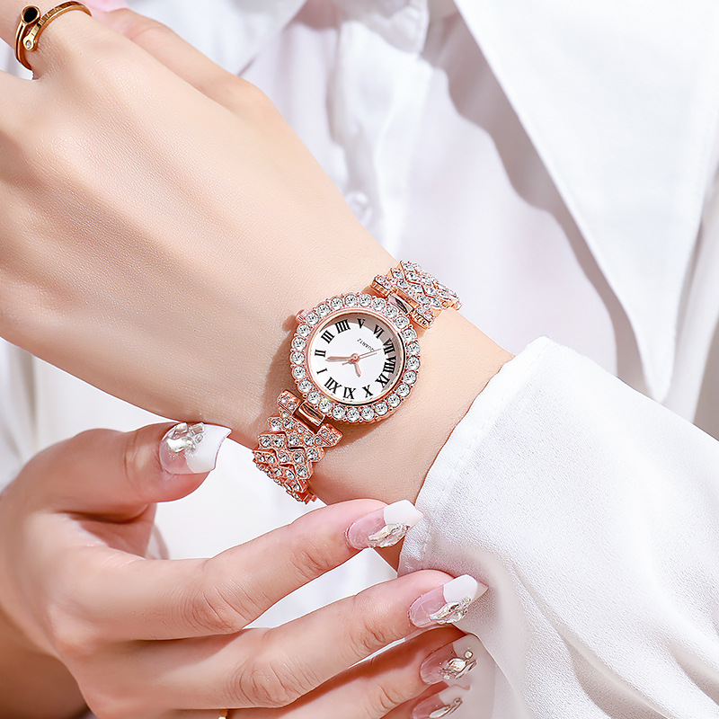 5PCS Luxury Rhinestone Women's - Jewelry Box Watches Bracelets 评论和价格