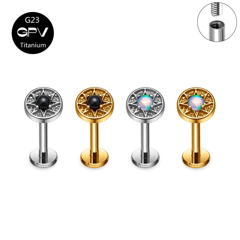 ASTM G23 Titanium Lip Stud Aur - Opal Earrings Dangle 评论和价格