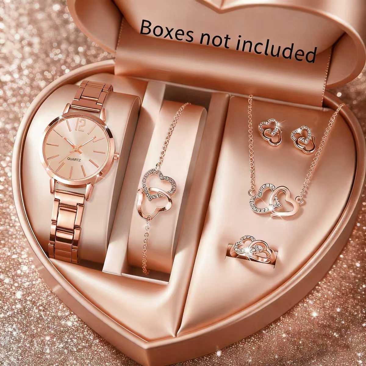 6PCS Fashion Women's Quartz Wa - Jewelry Box Watches Bracelets 评论和价格