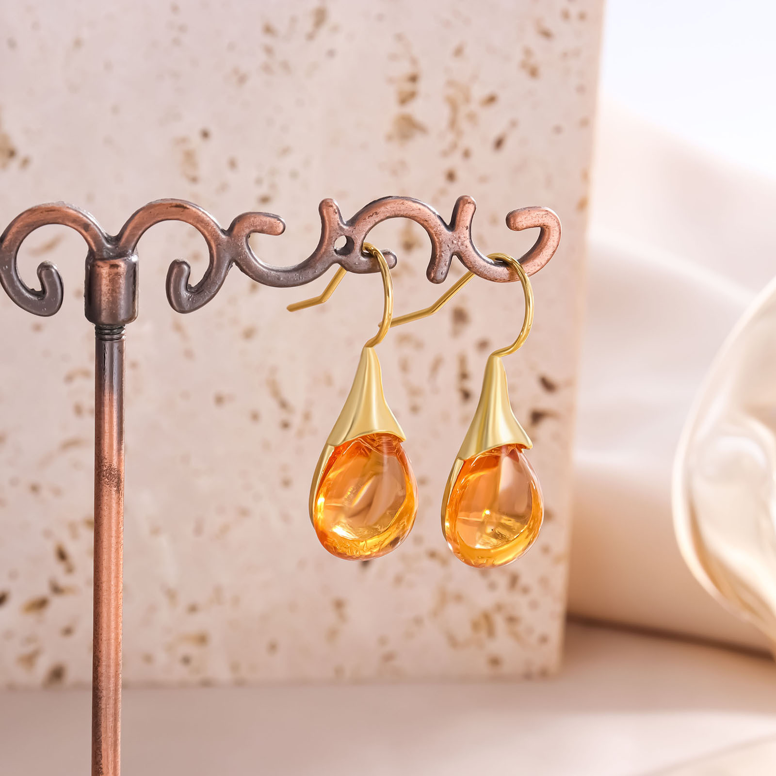 Trendy Women Cat's Eye Stones  - Opal Earrings Dangle 评论和价格