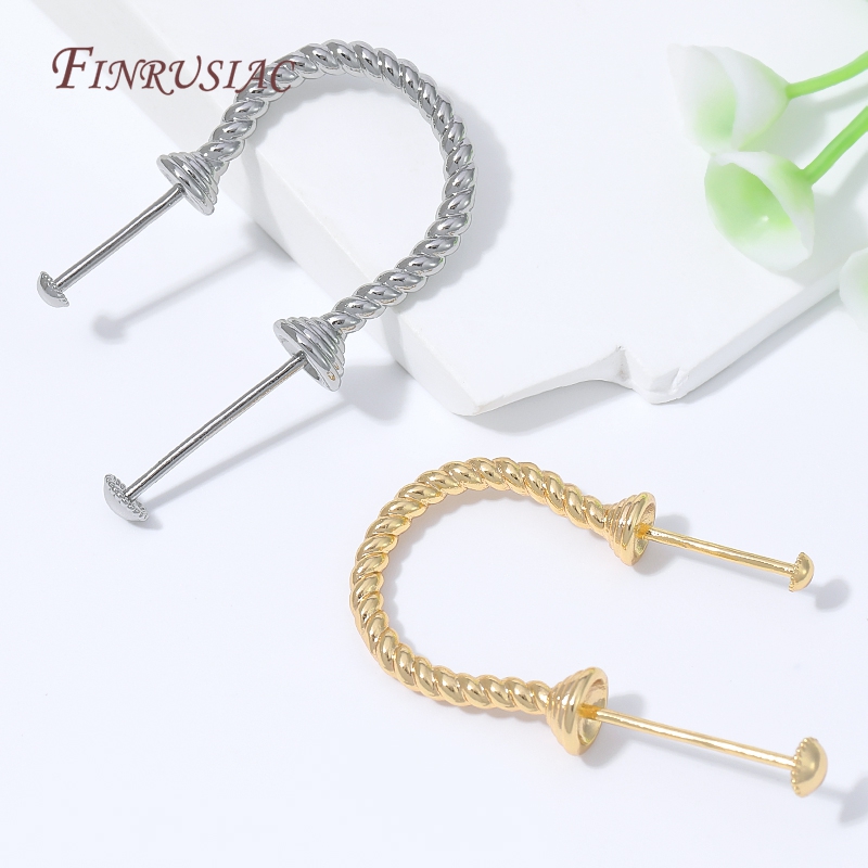 1-3Pcs 18K Gold Plated Twisted - Hoop Earrings 评论和价格
