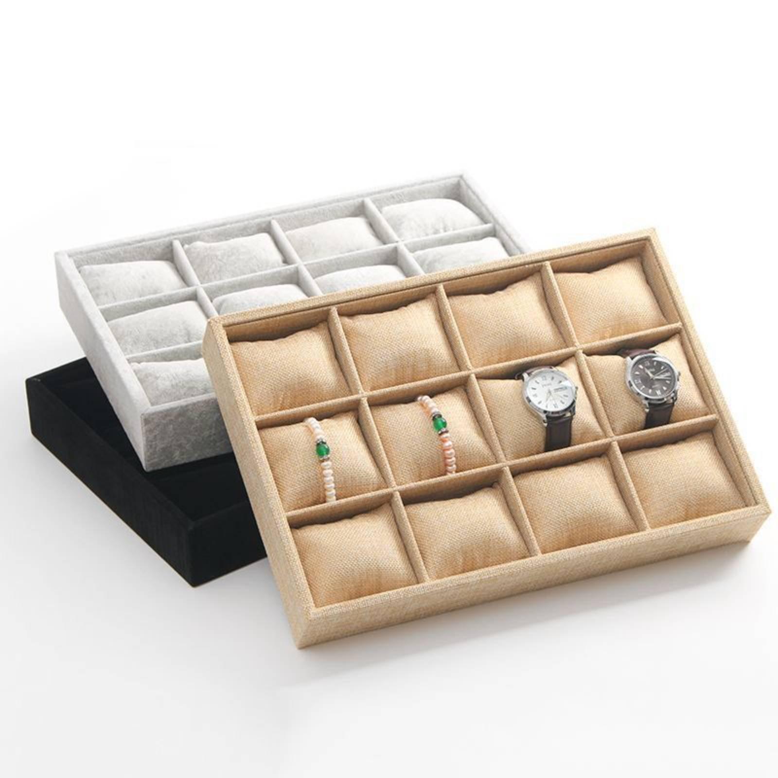 Linen Fabric Jewelry Holder Op - Jewelry Box Watches Bracelets 评论和价格