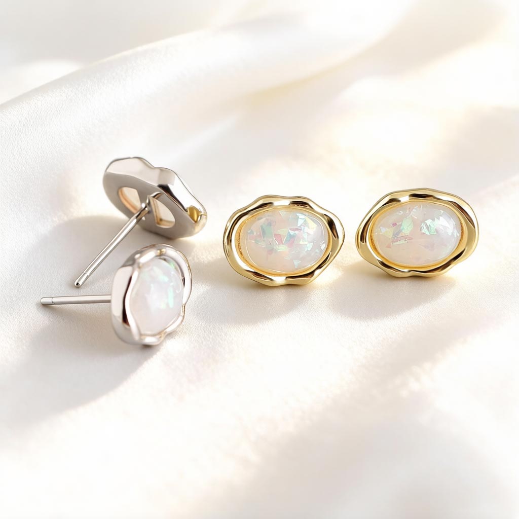 F.I.N.S Real 925 Sterling Silv - Opal Earrings Dangle 评论和价格