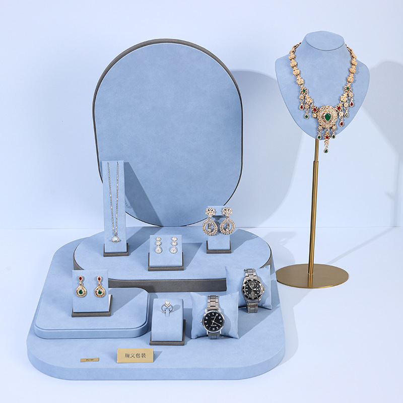Light Blue Microfiber Jewelry  - Jewelry Shop Watches 评论和价格
