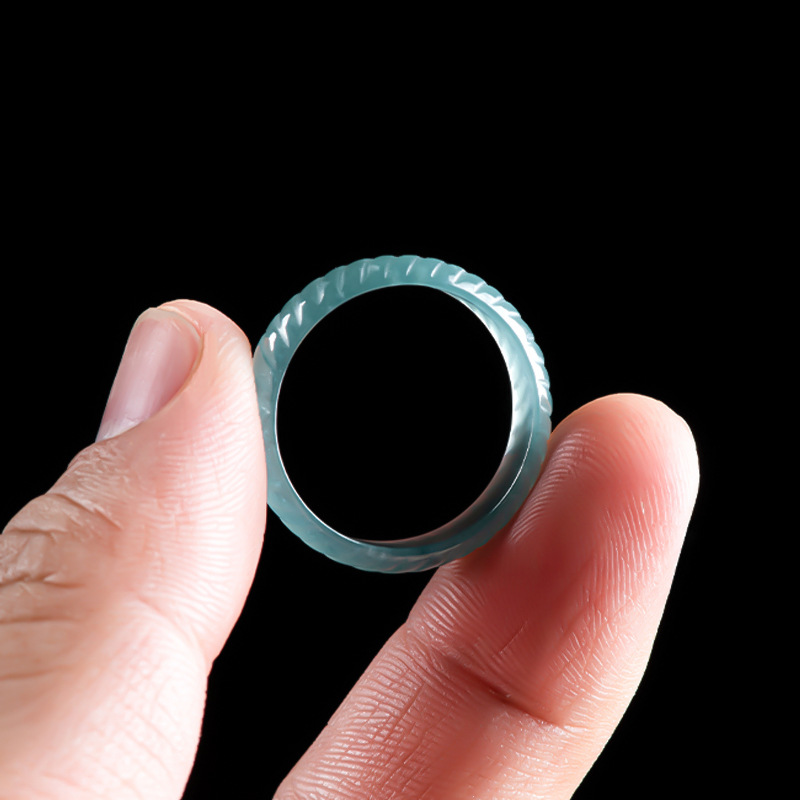 Blue Real Burmese Jadeite Ring - Jewelry & Watches Sp Z Oo Janów Lubelski 评论和价格