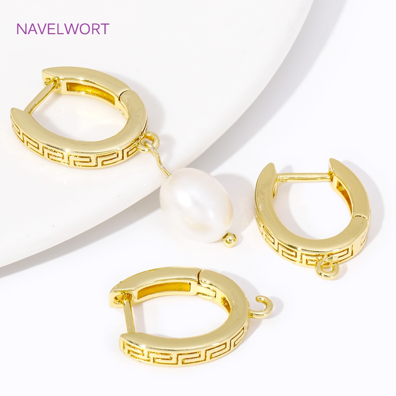 Luxury 18K Gold Plated Brass R - Hoop Earrings 评论和价格