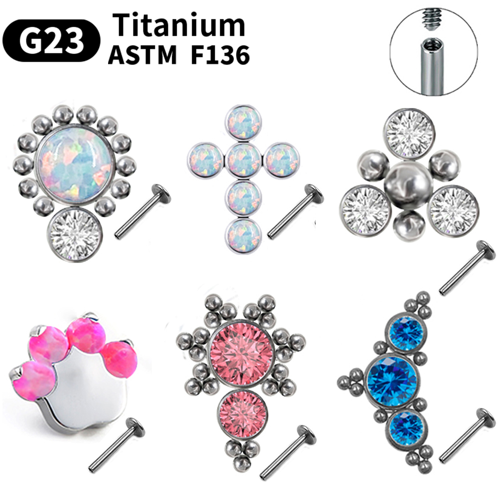 G23 Titanium Piercing Stud Ear - Opal Earrings Dangle 评论和价格