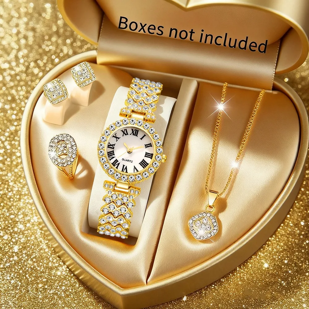 2026 5pcs Elegant Rhinestone W - Jewelry Box Watches Bracelets 评论和价格