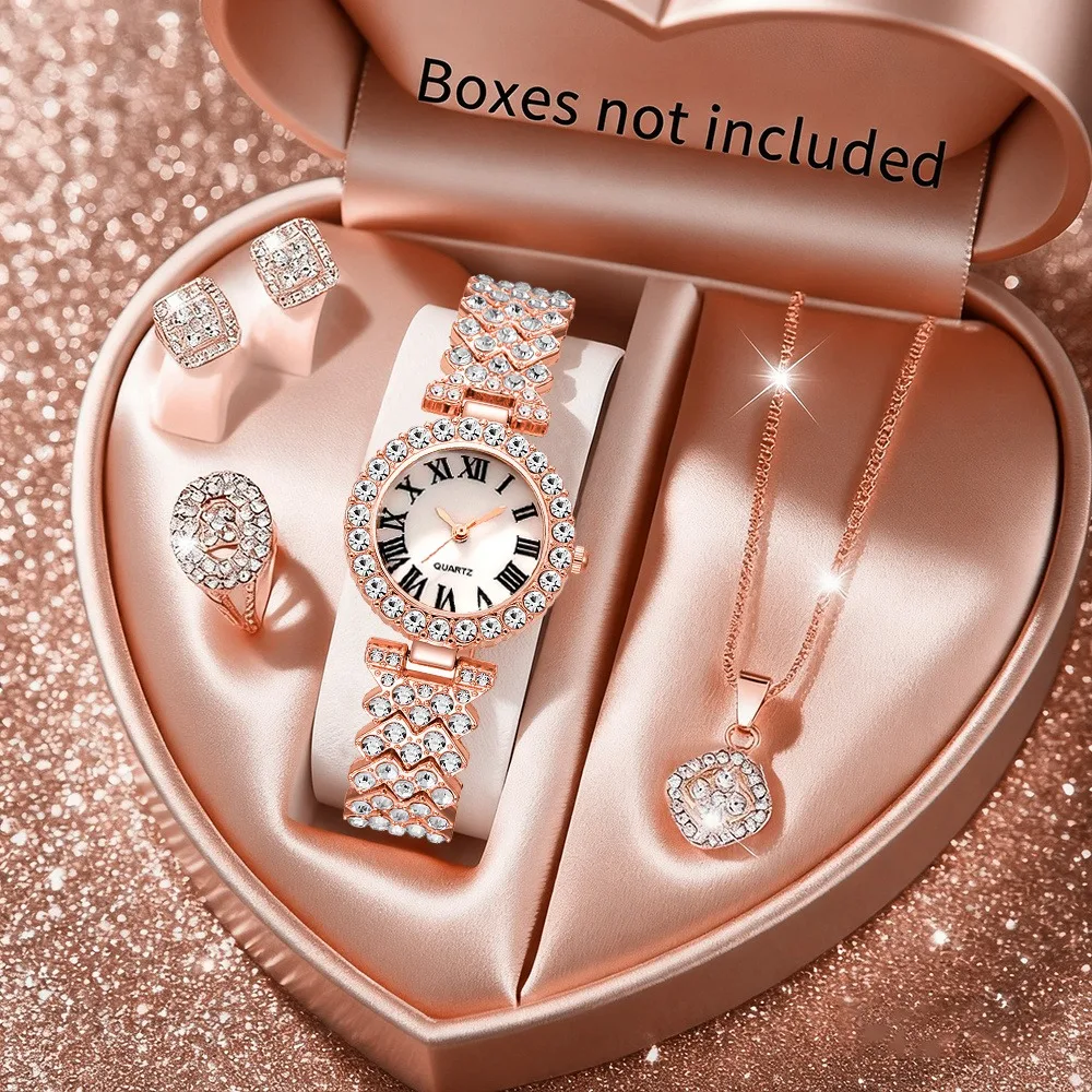 2026 5pcs Elegant Rhinestone W - Jewelry Box Watches Bracelets 评论和价格