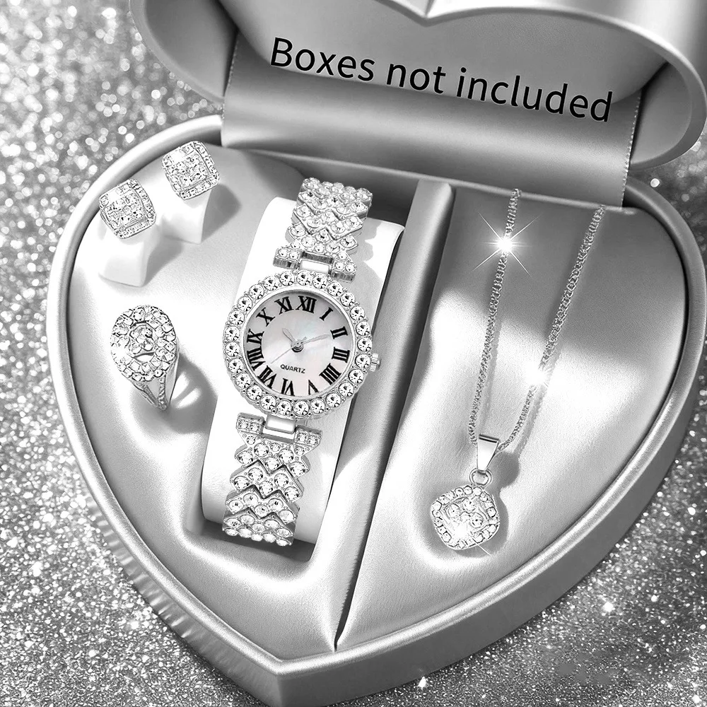 2026 5pcs Elegant Rhinestone W - Jewelry Box Watches Bracelets 评论和价格